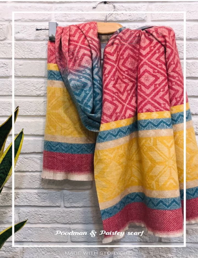 شال موهر وارداتی ریشه پرزی عرض 75 کد 6065