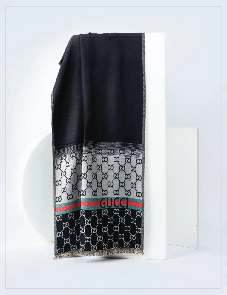 شال موهر دستک گوچی ریشه پرزی عرض 75 کد 5626