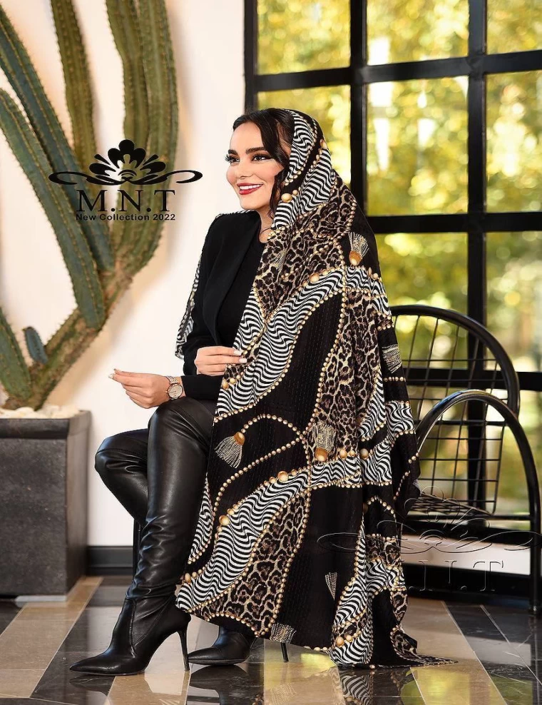 شال موهر منگوله دار عرض 75 کد 6401