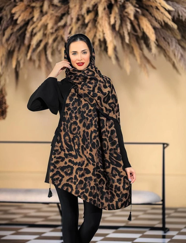 شال نخی منگوله دار عرض 75 کد 8501