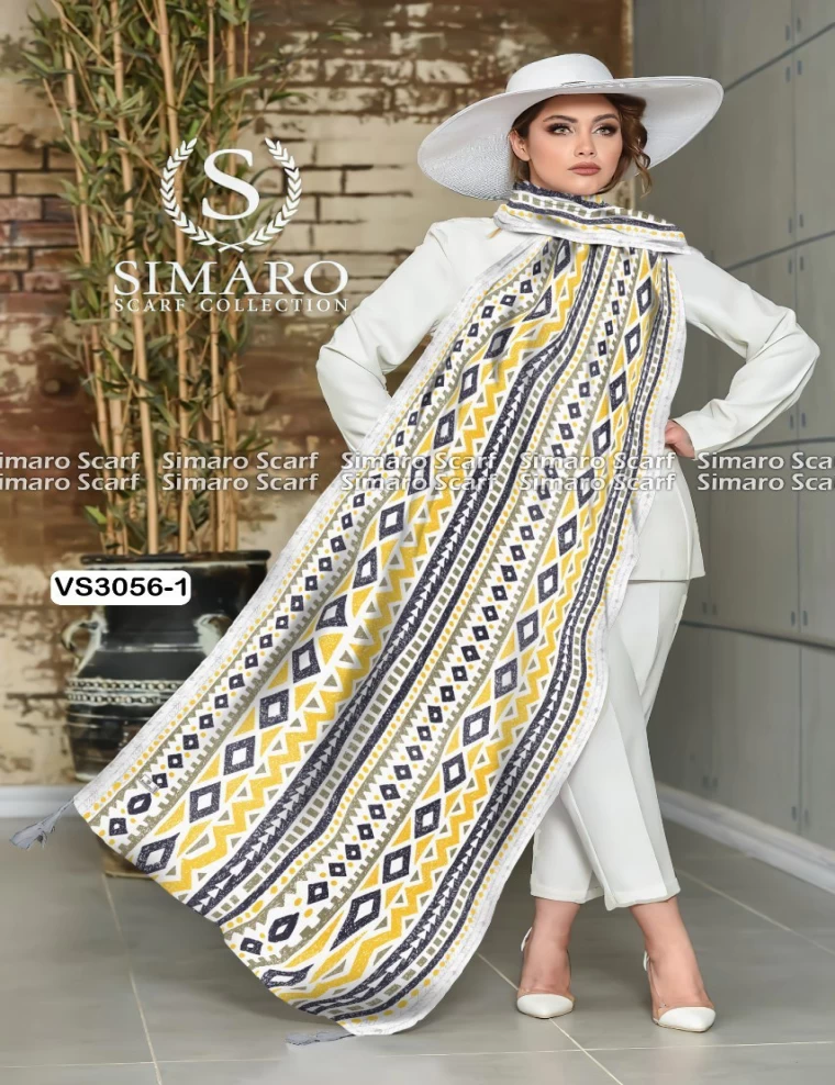 شال نخی منگوله دار عرض 75 کد VS3056-1