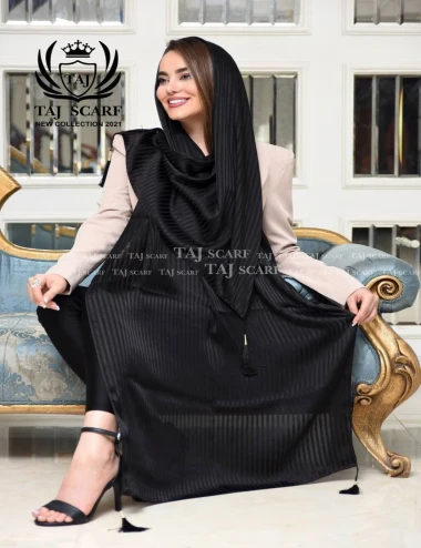 شال مشکی منگوله دار 80346