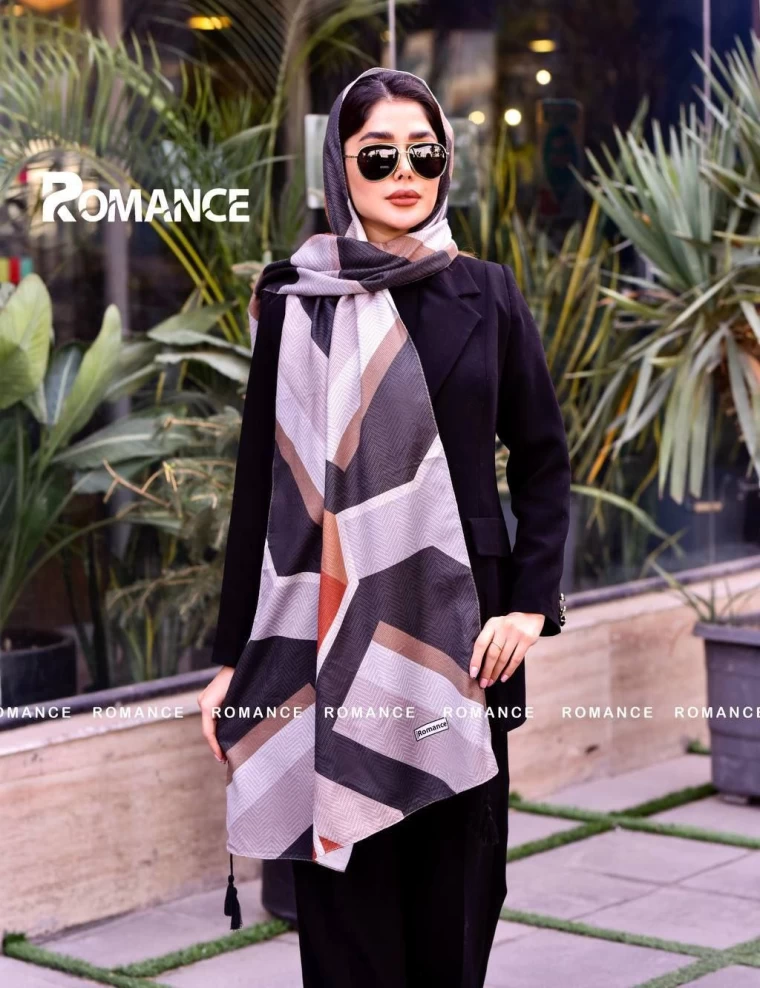 شال نخی پاییزه منگوله دار عرض 75 کد 5954