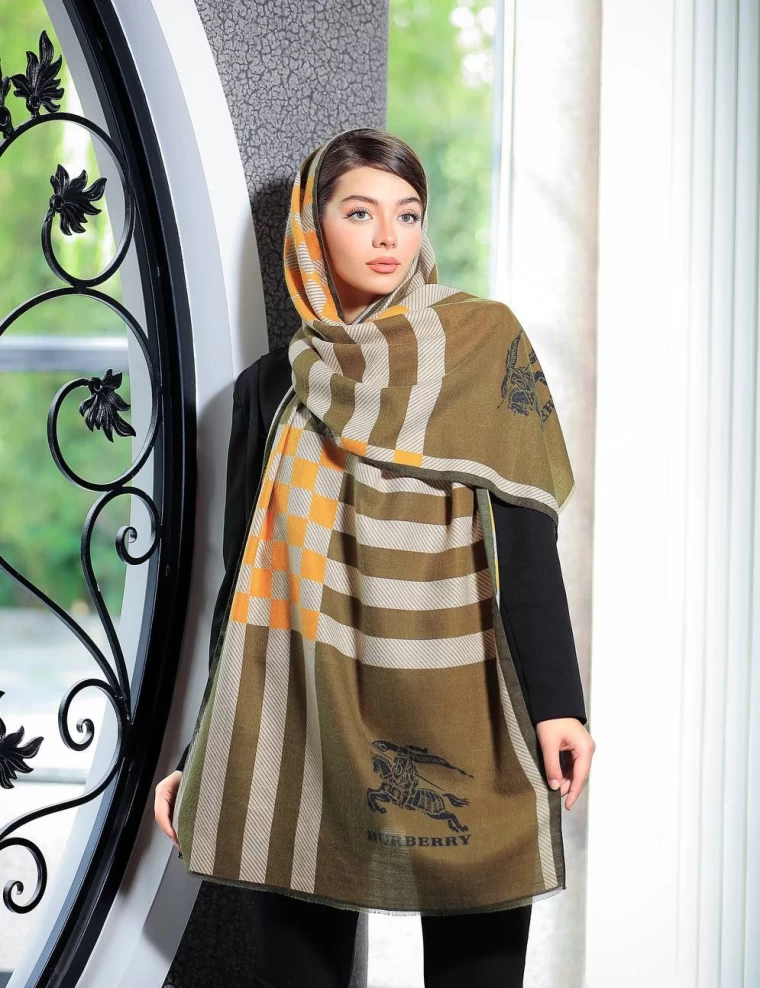 شال موهر پاییزه منگوله دار عرض 75 کد 5898