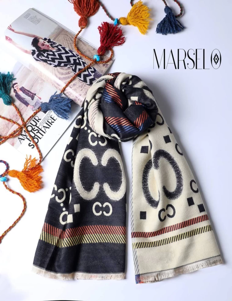 شال موهر وارداتی ریشه پرزی عرض 75 کد 5994