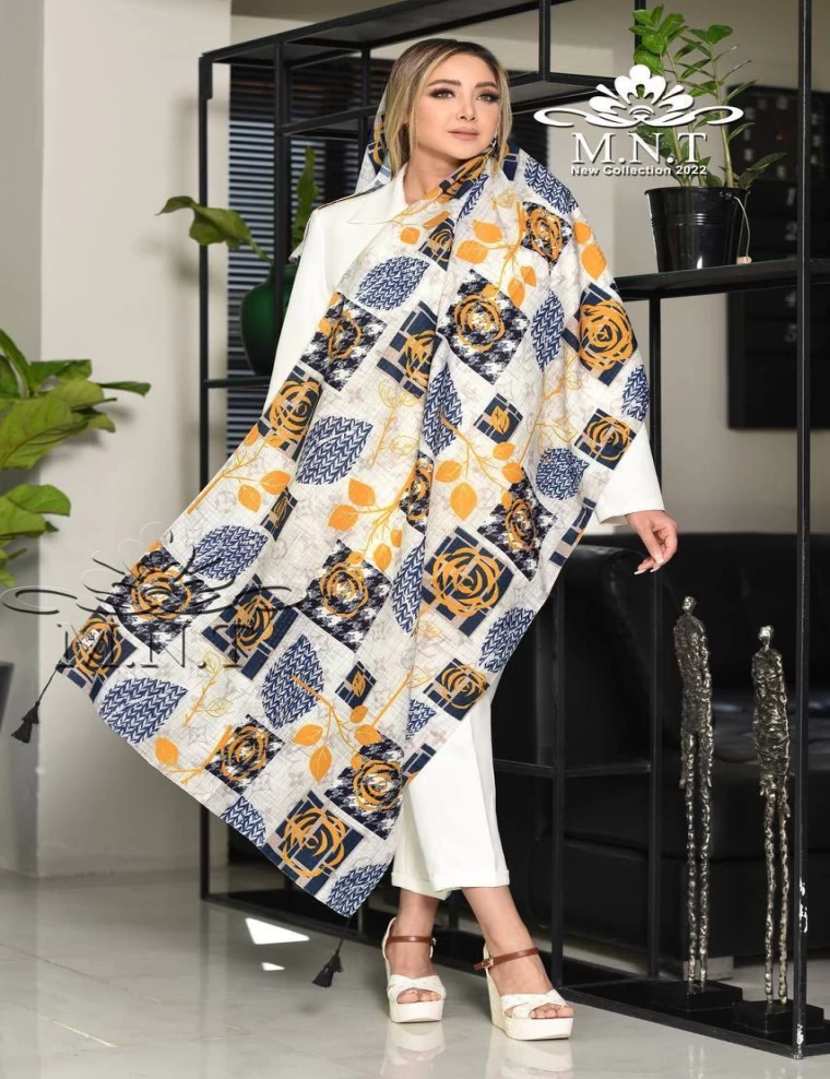 شال موهر منگوله دار عرض 75 کد 6407
