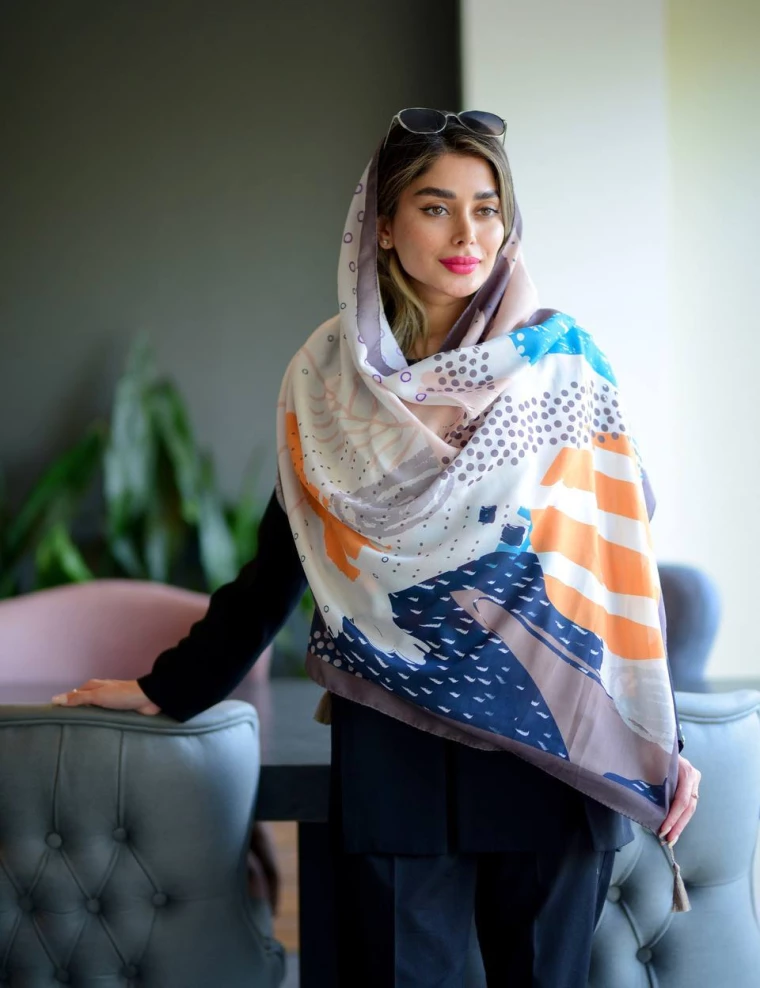 شال نخی منگوله دار کد 10085