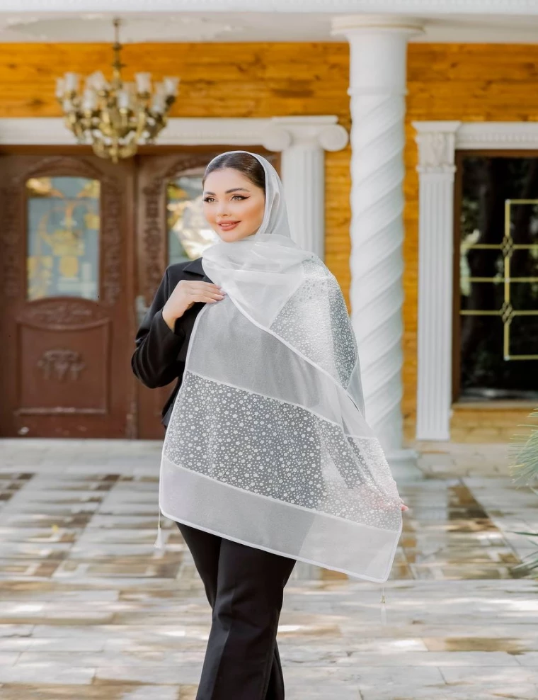 شال مجلسی کریشه دستک کارشده کد 10387