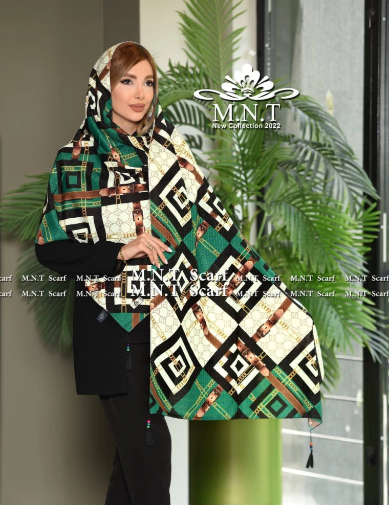 شال نخی بهاره منگوله دار کد 8819