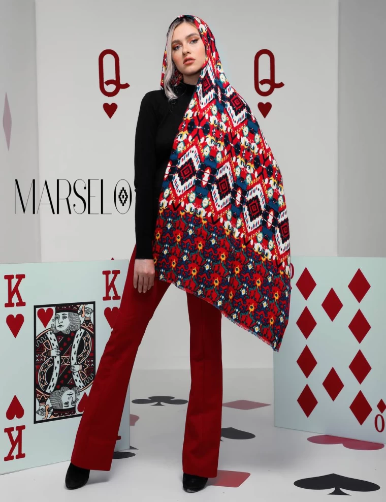 شال وول چاپی عرض 80 کد 5478