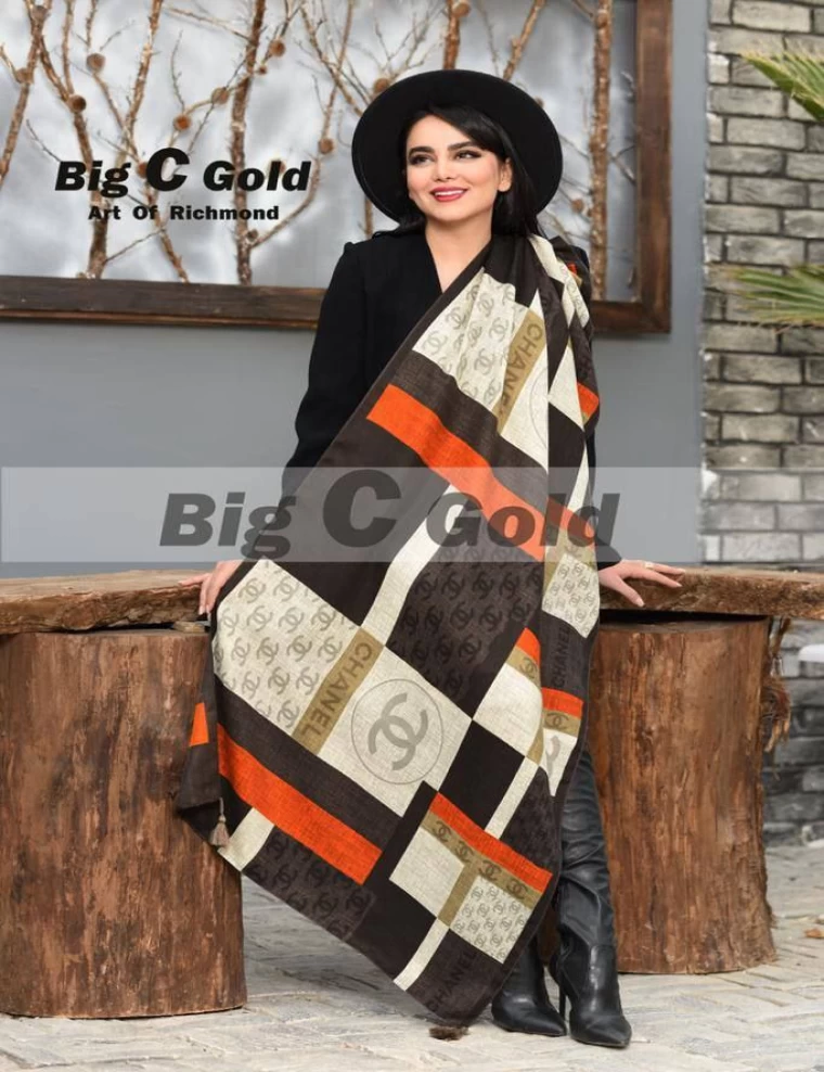 شال نخی پاییزه منگوله دار عرض 75 کد 5991