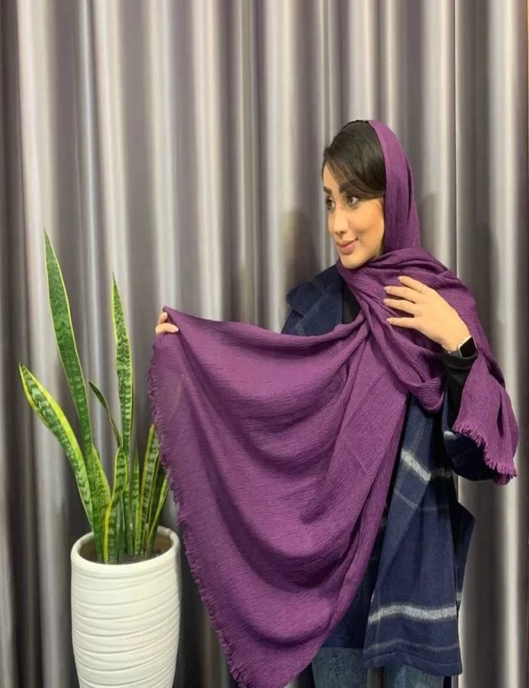 شال پفکی ریشه پرزی عرض 80 کد 6599