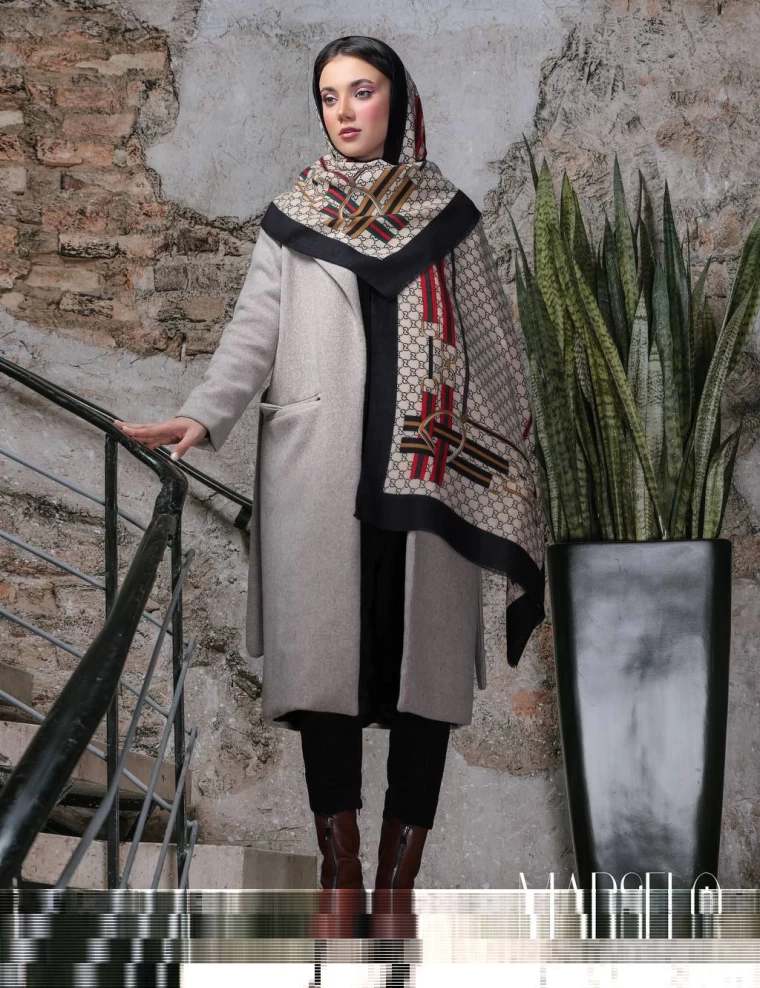 شال موهر ریشه دار عرض 80 کد 5463