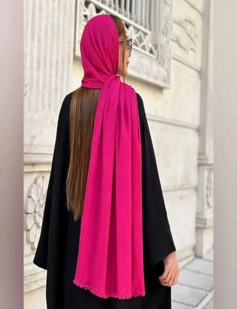 شال پفکی ریشه پرزی عرض 80 کد 6174