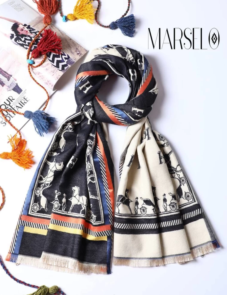 شال موهر وارداتی ریشه پرزی عرض 75 کد 5995
