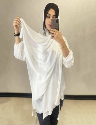 شال حریرکرپ مجلسی منگولدار