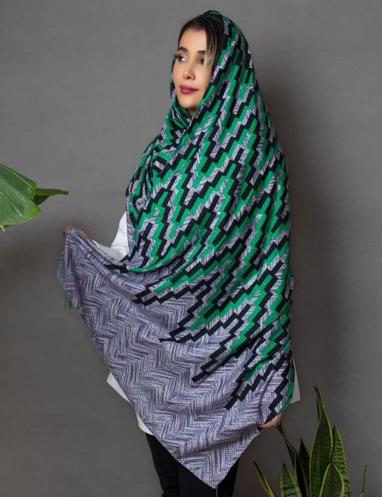 شال نخی پاییزه منگوله دار عرض 75 کد 5507