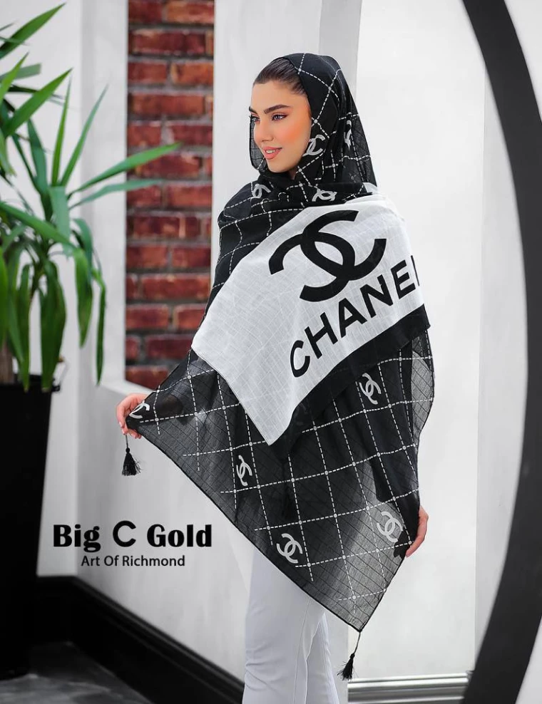 شال نخی پارچه مربعی منگوله دار کد 10072