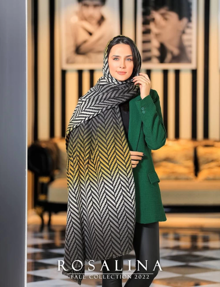 شال موهر ریشه پرزی عرض 75 کد 6228