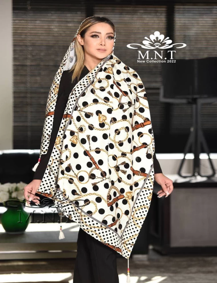 شال موهر منگوله دار عرض 75 کد 6406