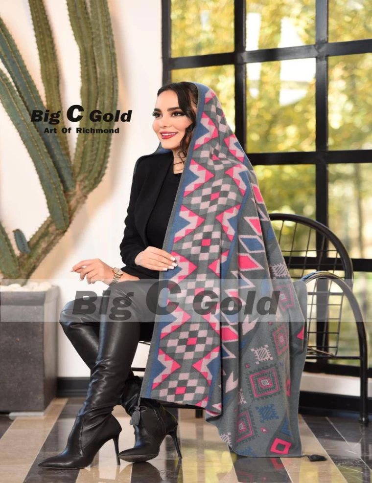 شال موهر منگوله دار عرض 75 کد 6307