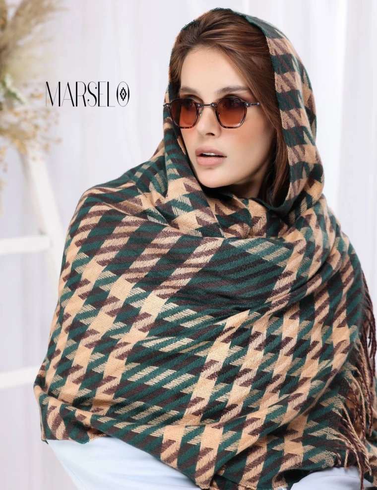 شال موهر وارداتی ریشه دار کد 10512