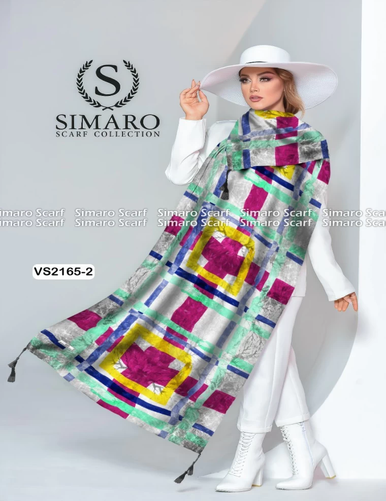 شال نخی منگوله دار عرض 75 کد VS2165-2