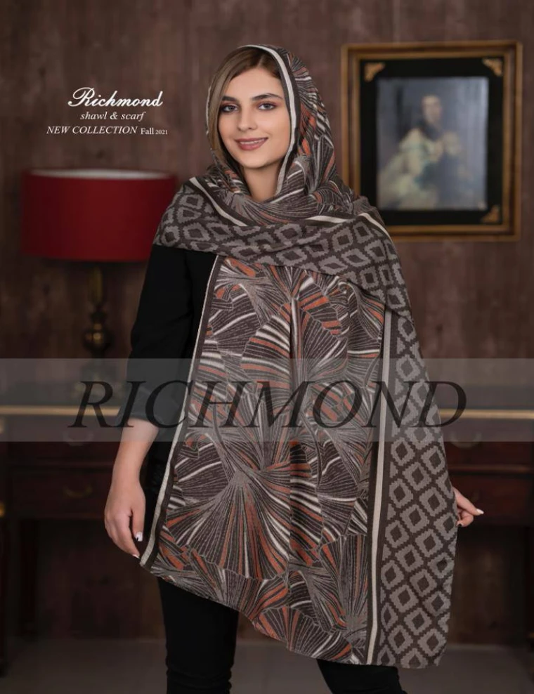 شال نخی پارچه نگینی ریشه پرزی0248
