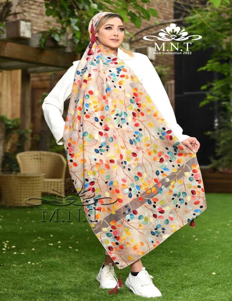 شال موهر منگوله دار عرض 75 کد 6411
