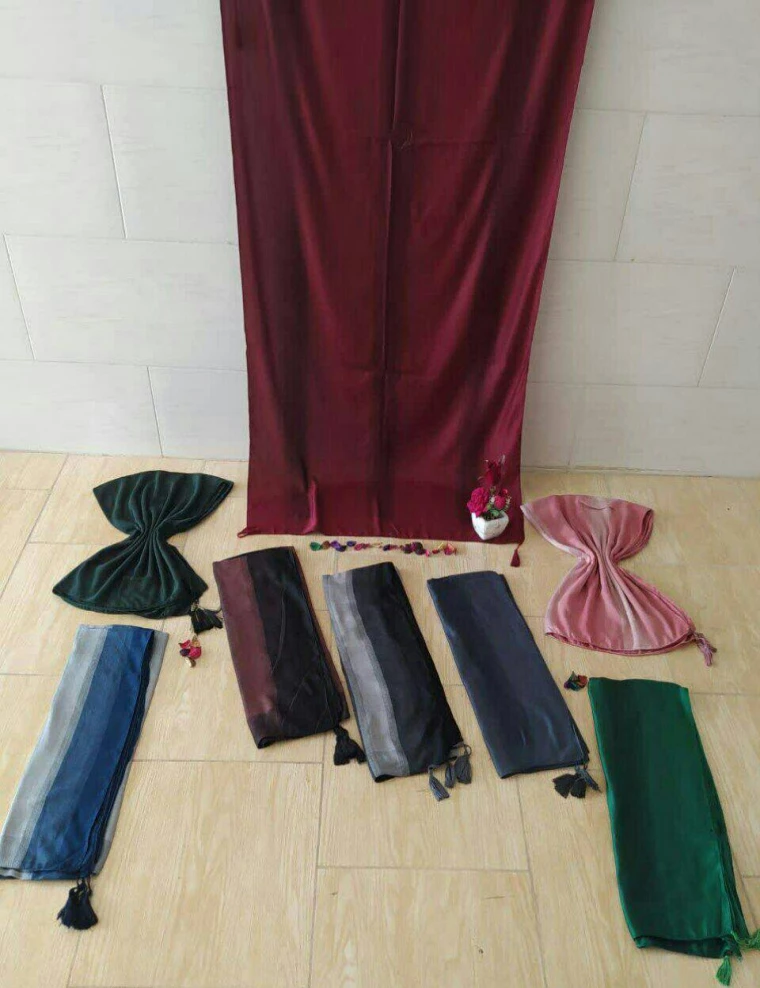 شال نخی ساده راه راه کد 8781