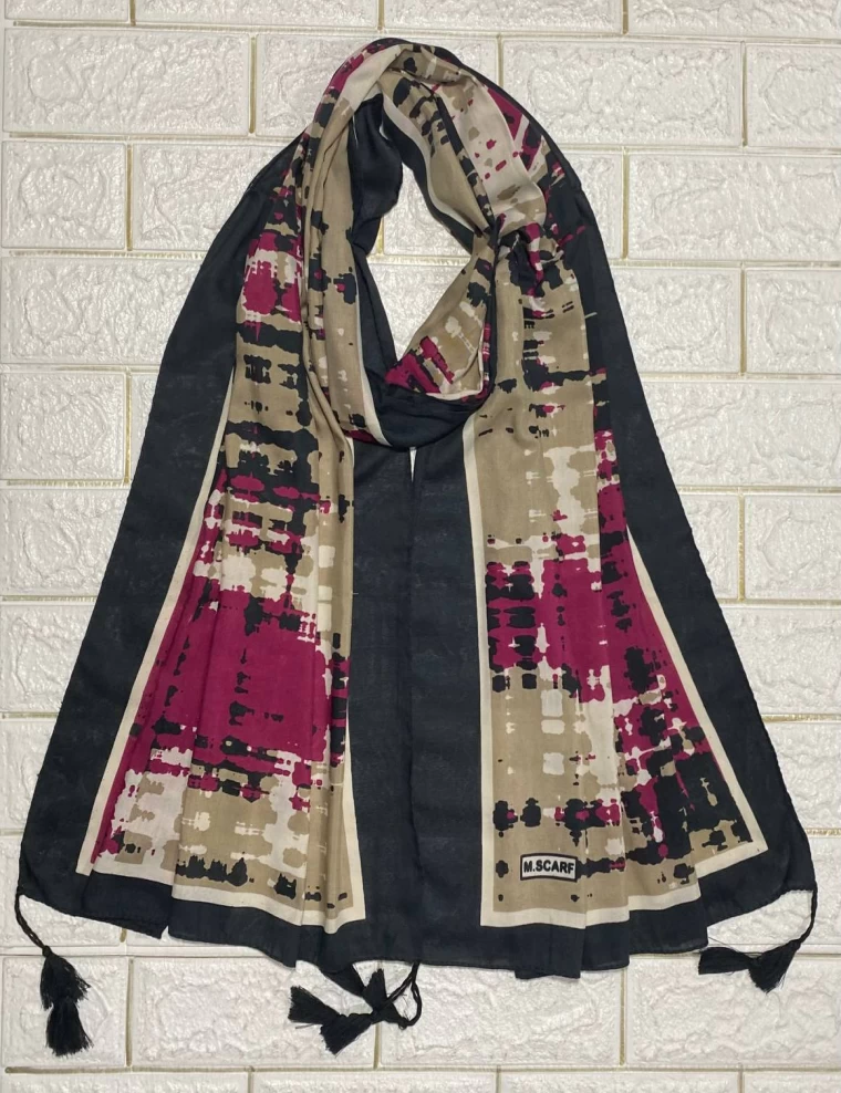 شال نخی منگوله دار عرض 75 کد 8190