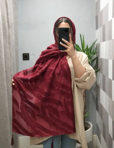 شال مجلسی یاخما منگوله دار