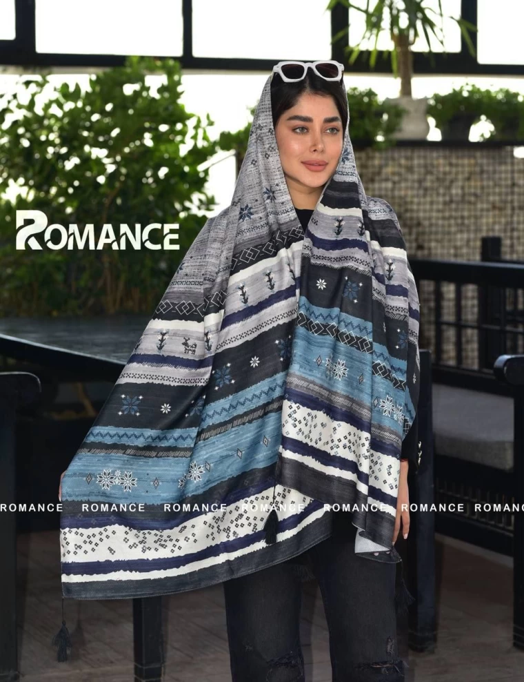 شال نخی پاییزه منگوله دار عرض 75 کد 5952