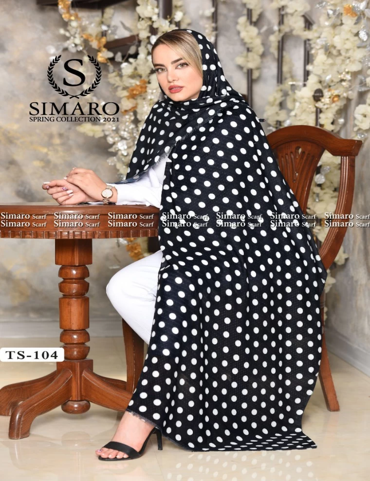 شال حریرکرپ منگوله دار عرض 75 کد TS-104