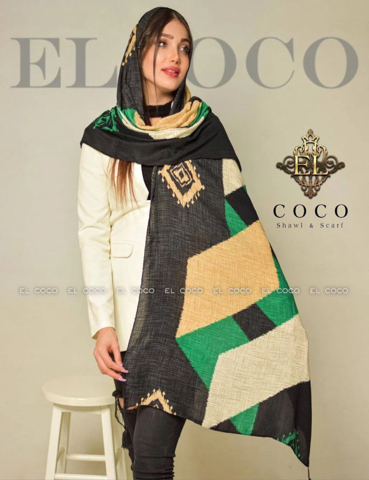 شال نخی منگوله دار عرض 75 کد 8447