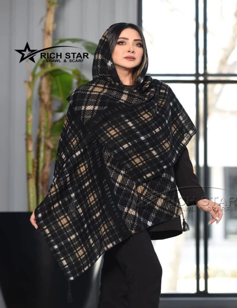 شال نخی منگوله دار عرض 75 کد 8269