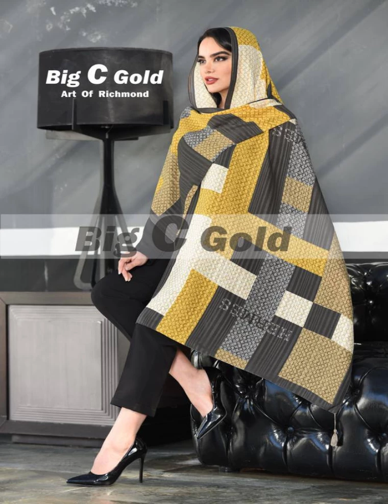 شال نخی منگوله دار عرض 75 کد 8559