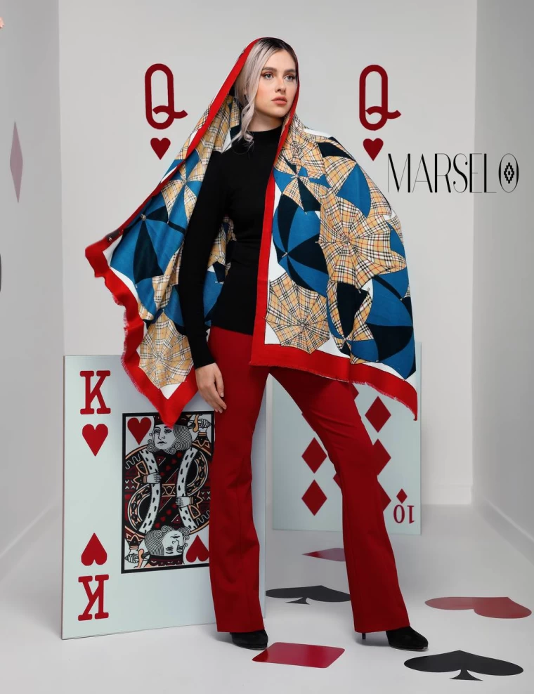 شال وول چاپی عرض 80 کد 5477