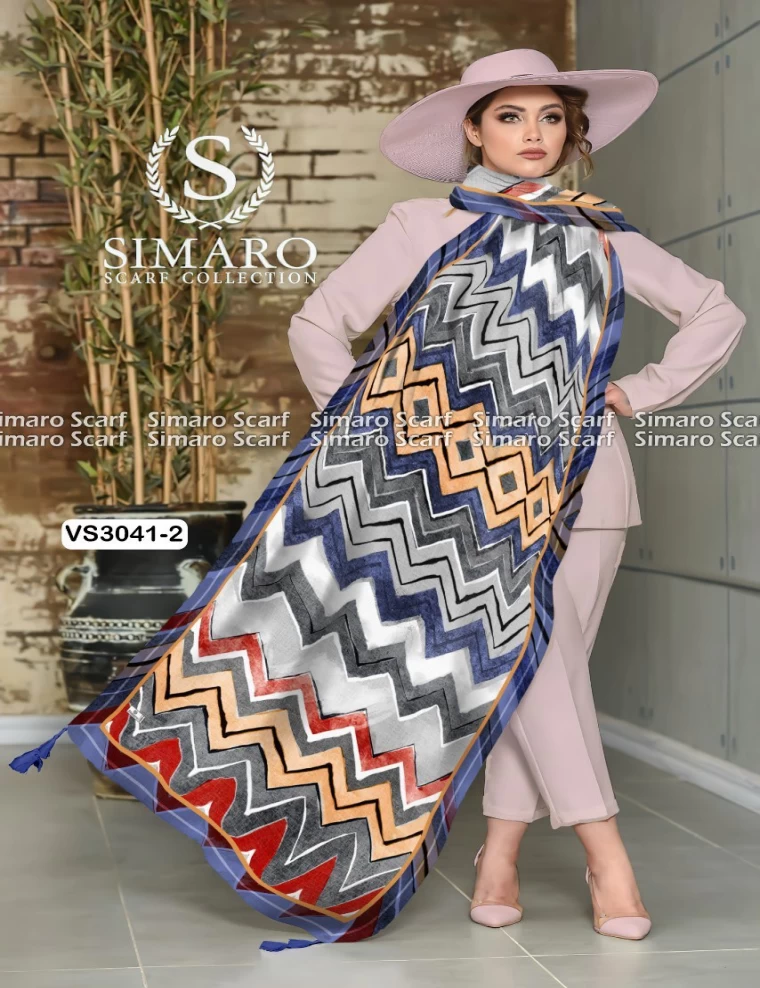 شال نخی منگوله دار عرض 75 کد VS3041-2