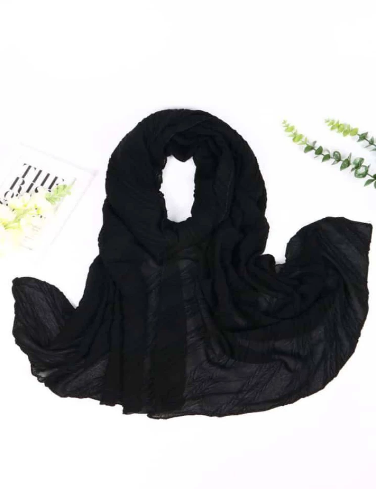 شال نخی پلیسه منگوله دار کد 10152