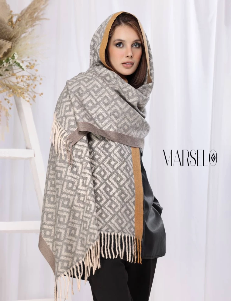 شال موهر وارداتی ریشه دار کد 10509