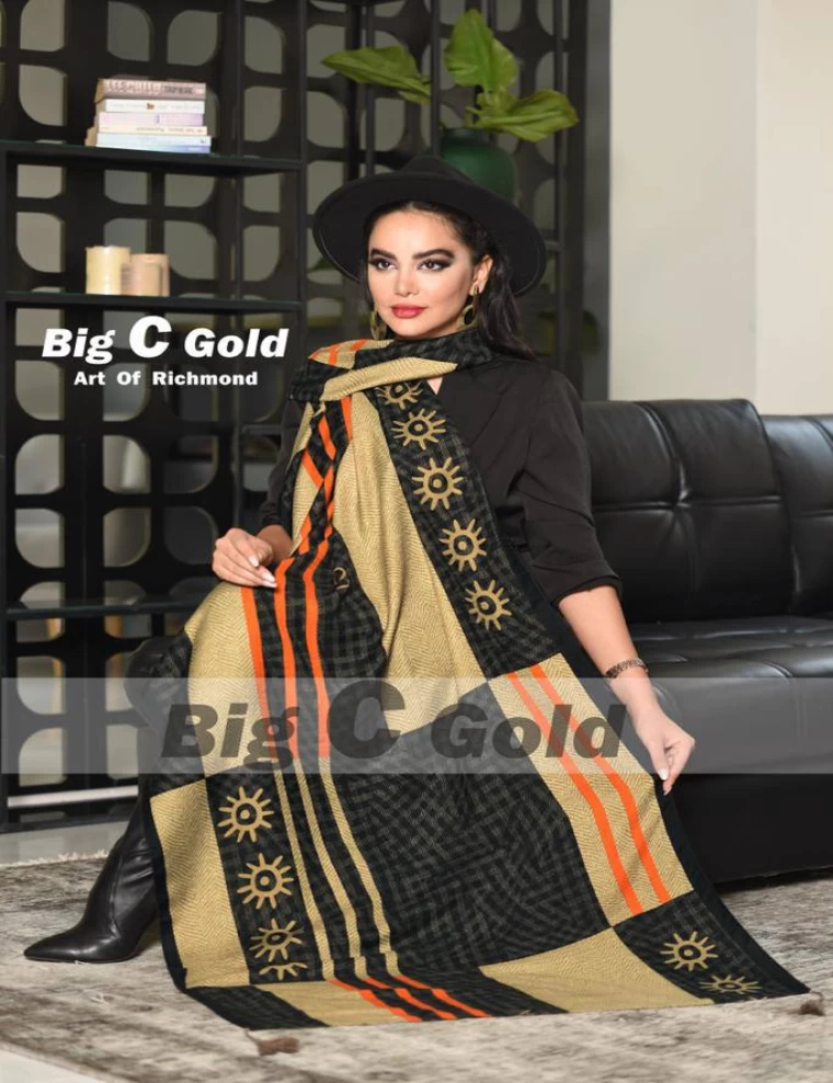 شال نخی پاییزه منگولدار کد 5488