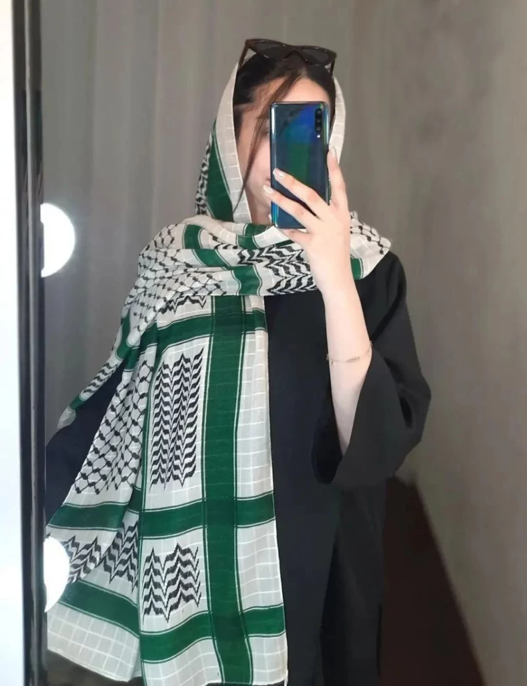 شال نخی پاییزه منگوله دار عرض 75 کد 5865