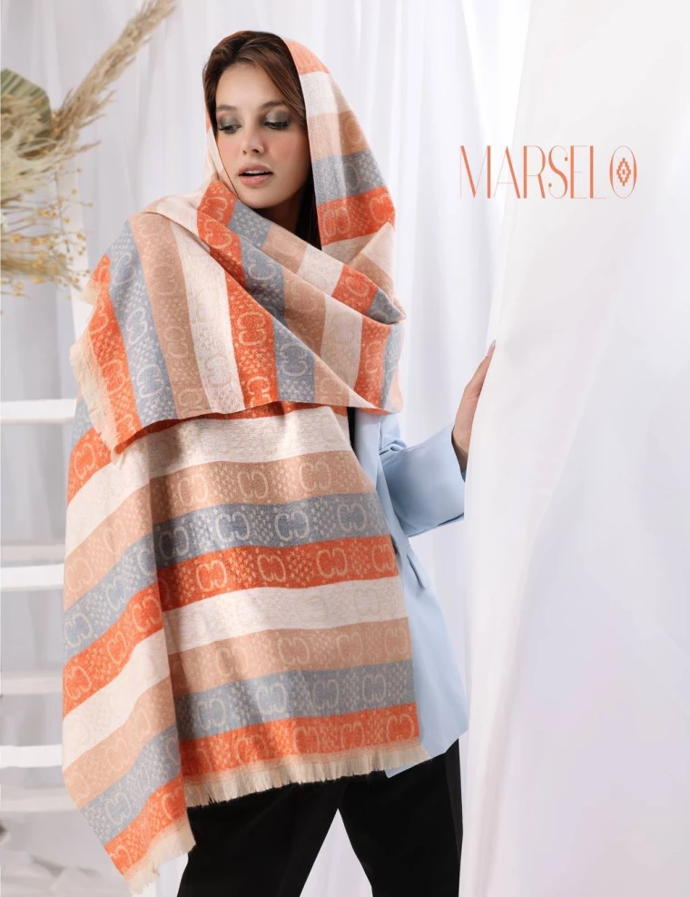 شال موهر وارداتی ریشه دار کد 10504