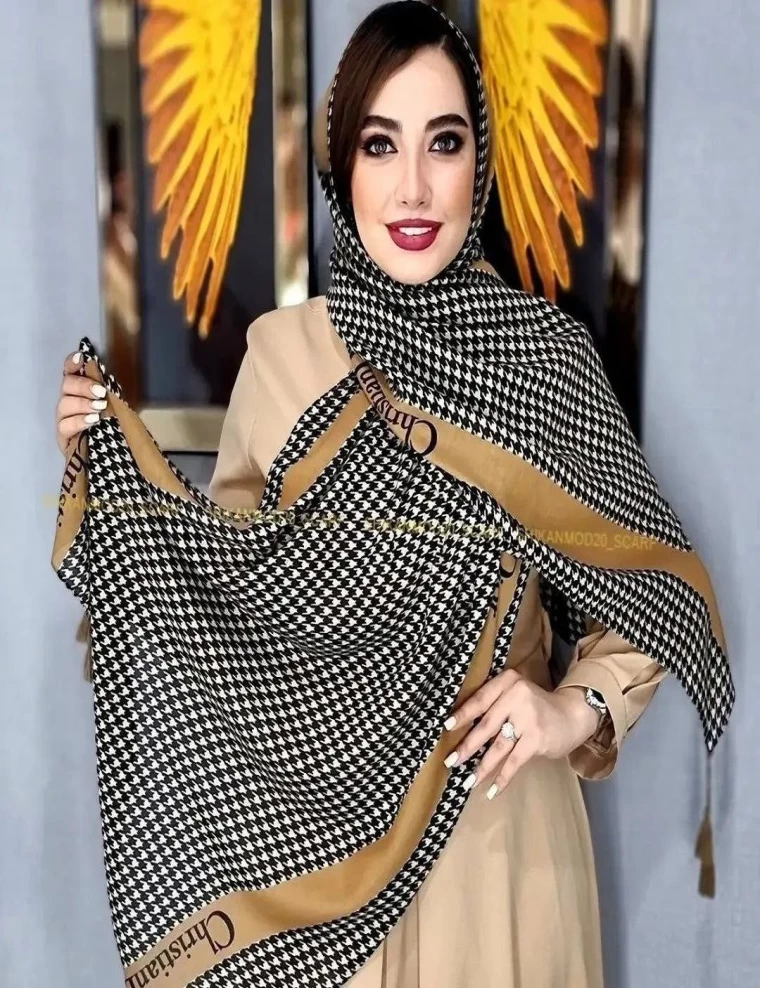 شال نخی منگوله دار عرض 75 کد 8663