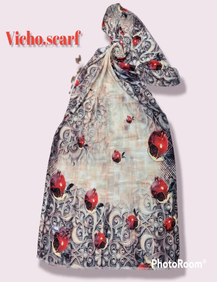 شال نخی ریشه پرزی عرض 75 کد 6430
