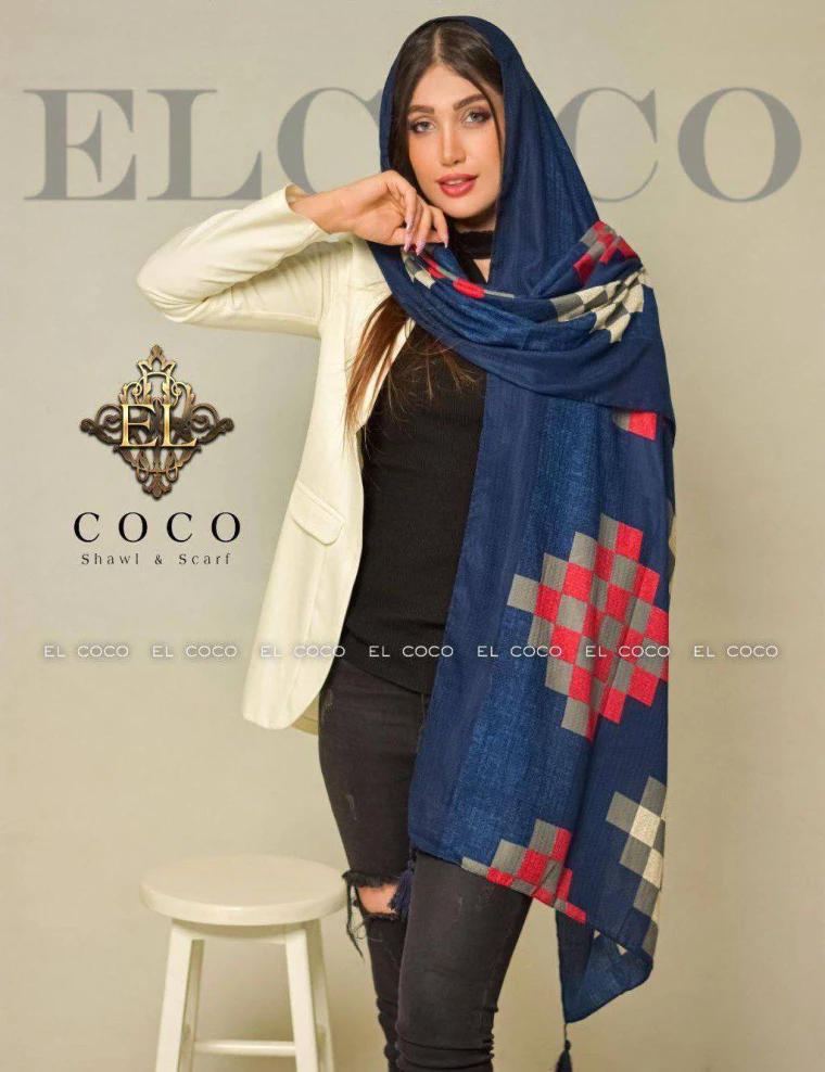 شال نخی منگوله دار کد 8790