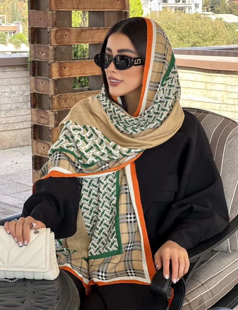 شال نخی پاییزه منگوله دار عرض 75 کد 6226