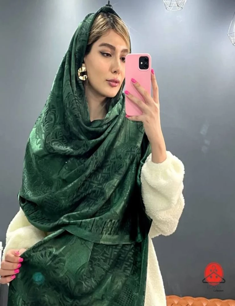 شال ژاکارد اعلا ریشه پرزی عرض 80 کد 8548