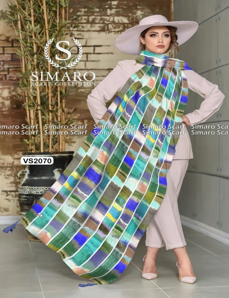 شال نخی منگوله دار عرض 75 کد VS2070